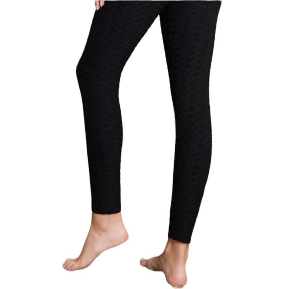 Honeycomb Black Leggings Size Medium - Picture 3 of 6